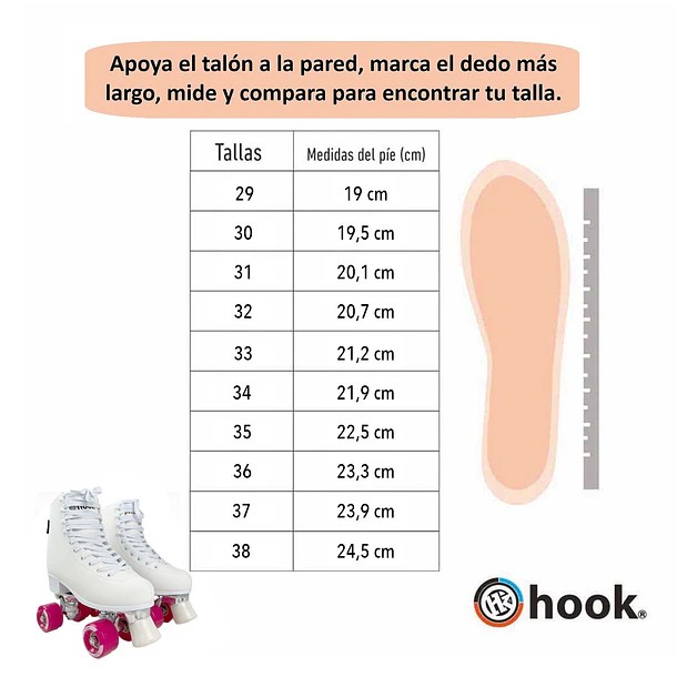 PATINES HOOK SCHOOL WHITE-PINK 35 6