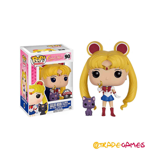 Funko Pop! SAILOR MOON w/ moon stick & luna 90 Special Edition