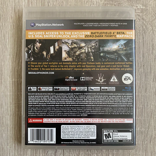MEDAL OF HONOR: Warfighter Limited Edition PS3 (USADO)