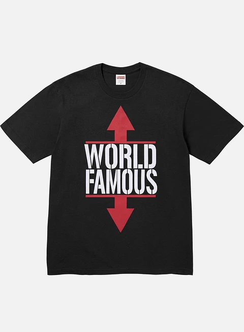 Camiseta negra Supreme World Famous