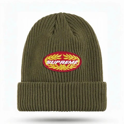 Gorro Supreme Terminal Beanie en color oliva.