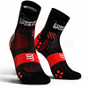 Calcetín Run High v3 Ultralight Compressport Negro/Rojo