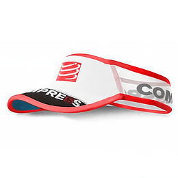 Visera Ultralight V2 Compressport  Blanco/Rojo