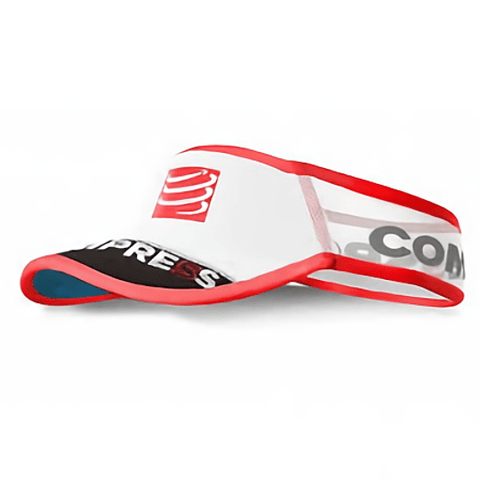 Visera Ultralight V2 Compressport  Blanco/Rojo