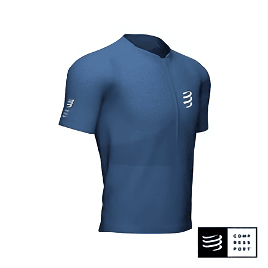 Trail Half Zip Fitted SS Top Blue 