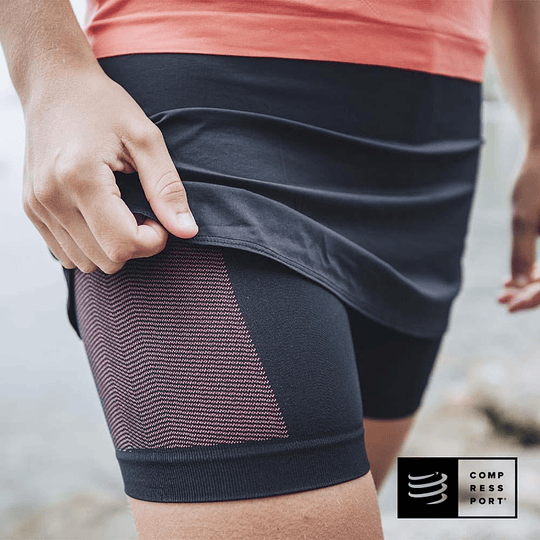 Performance Skirt Negra Coral para Mujer - Compressport