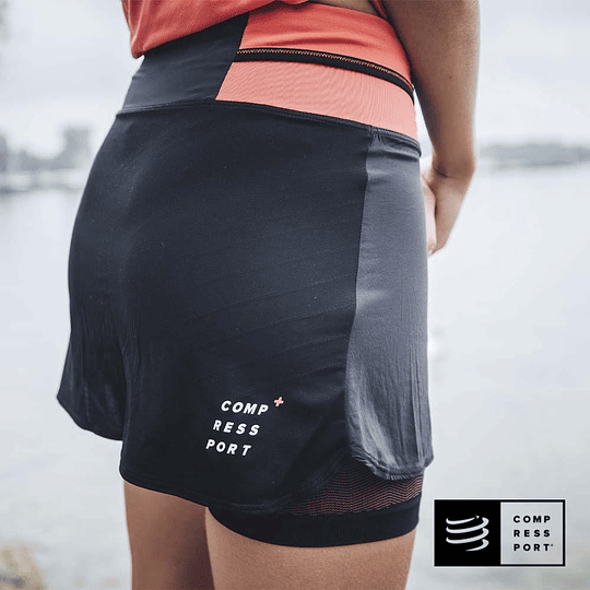 Performance Skirt Negra Coral para Mujer - Compressport