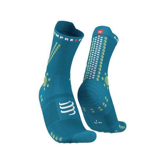 Calcetines de Trail Running Pro Racing Socks v4.0 Enamel/Paradise Green - Compressport - COPY - COPY
