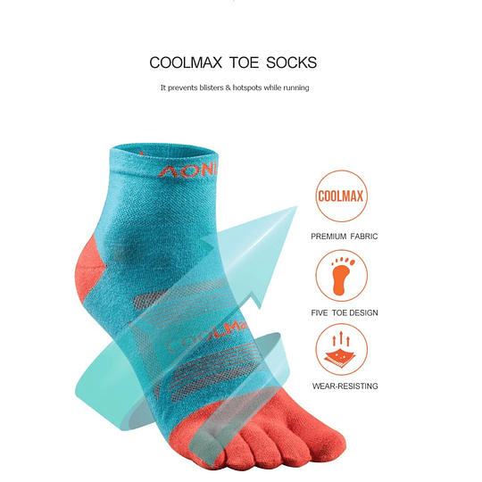Socks D2 Trail Coolmax Aonijie Turquesa S
