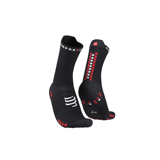 Calcetines Running Procing Socks v4.0 Run High Black/Red - Compressport