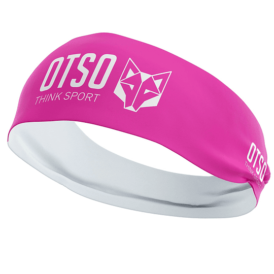 Cintillo headband de running OTSO Fluo Pink / White