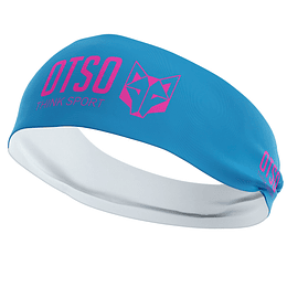 Cintillo headband de running OTSO Light Blue / Fluo Pink