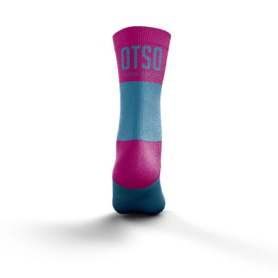 Calcetines running Otso Light Blue / Fluo Pink