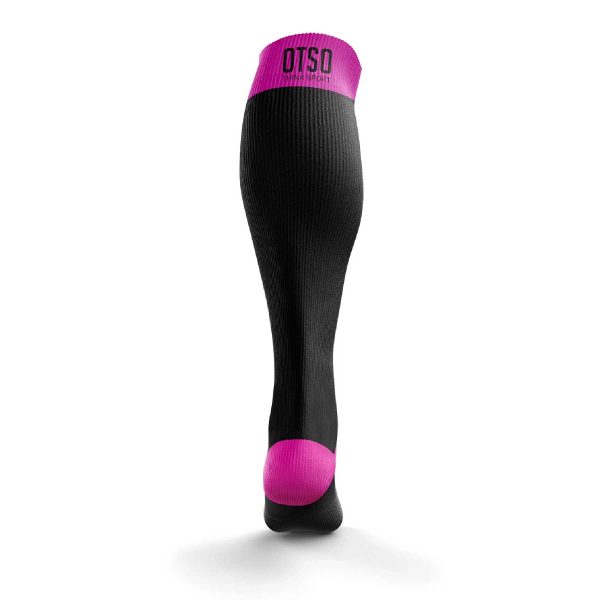 Calcetines de compresión Recovery Otso Black & Fluo Pink