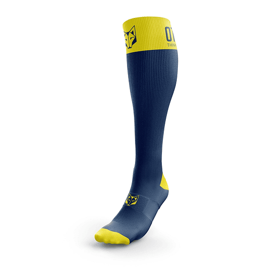 Calcetines de compresión Recovery Otso Navy Blue & Fluo Yellow