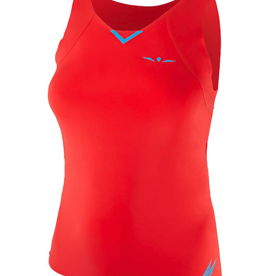 POLERA DE RUNNING MUJER SIN MANGAS TOP-TANK RED