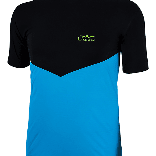 POLERA RUNNING UGLOW RACE SPEED AERO BLACK SKYBLUE