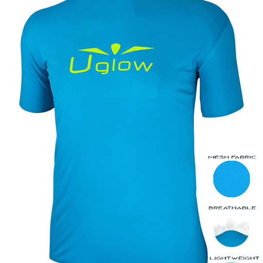 POLERA RUNNING UGLOW SL SUPER SPEED AERO SKYBLUE YELLOW