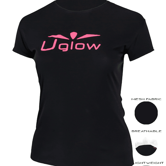 UGLOW-SL | POLERA RUNNING SUPER LIGHT WOMAN | TS2 BLACK PINK