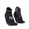 Calcetines Running Procing Socks v4.0 Run Low Black/Red - Compressport