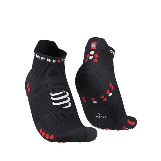 Calcetines Running Procing Socks v4.0 Run Low Black/Red - Compressport