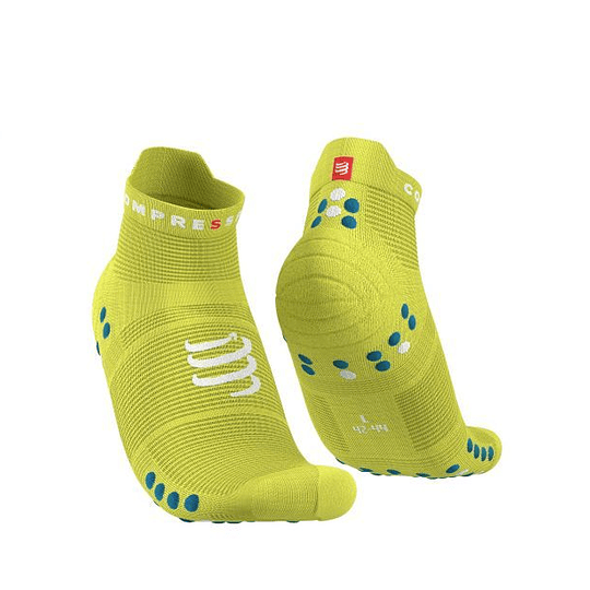 Calcetines Running Procing Socks v4.0 Run Low PRIMEROSE/FJORD BLUE- Compressport