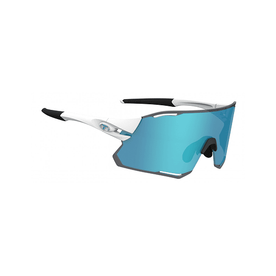 TIFOSI Gafas de Sol RAIL RACE | Matte White Interchangeable [LENTE: Clarion Blue/Clear 
