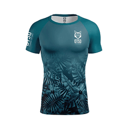 Polera de running Manga Corta Hombre Tropical Green