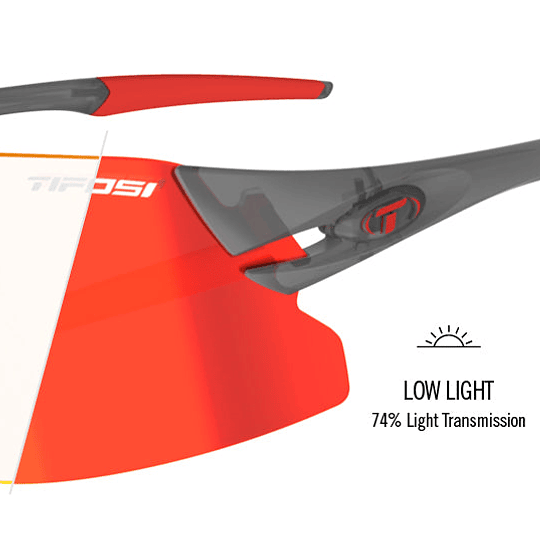 TIFOSI Gafas de Sol RAIL XC | Satin Vapor Fototec [LENTE: Clarion Red Fototec] 