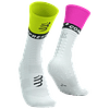Mid Compression Socks V2.0 White/Safety Yellow Neon Pink