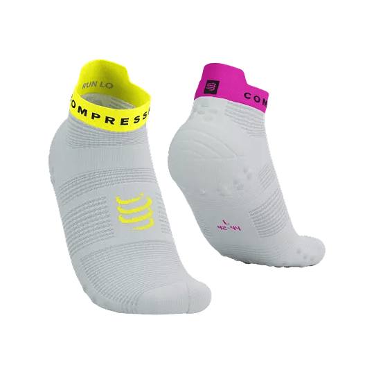 Pro Racing Socks RUN LOW v4.0 White Safety/Yellow Neon Pink- COPIAR
