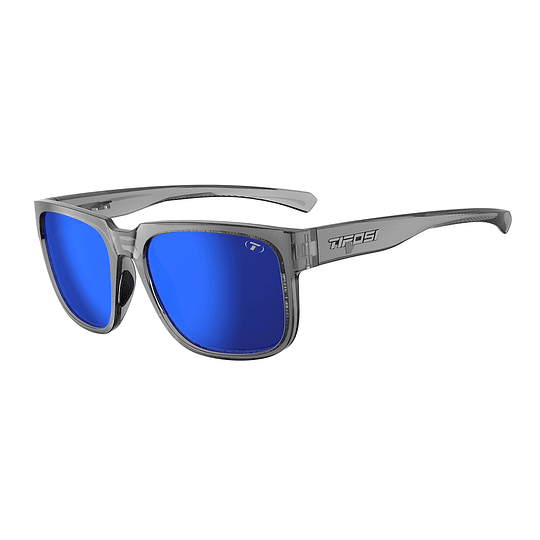 TIFOSI Gafas de Sol SHUMO | Crystal Smoke - Smoke Tint w Cobalt Blue Mirror