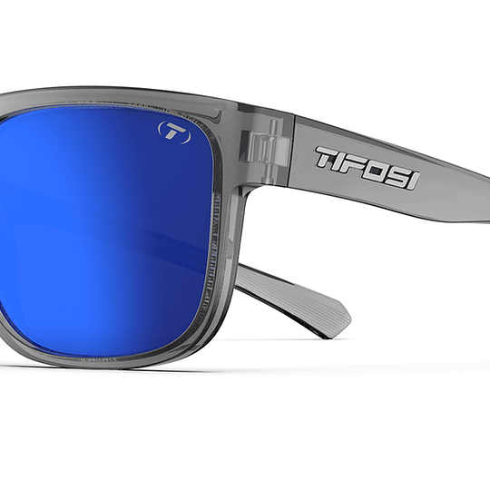 TIFOSI Gafas de Sol SHUMO | Crystal Smoke - Smoke Tint w Cobalt Blue Mirror