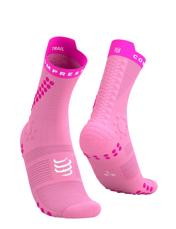 Pro Racing Socks v4.0 Trail - BEGONIA/NEON PINK