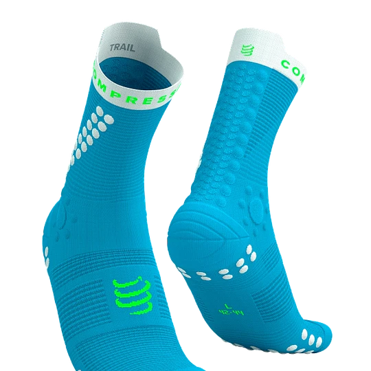 Pro Racing Socks v4.0 Trail - NORSE BLUE/NEON GREEN