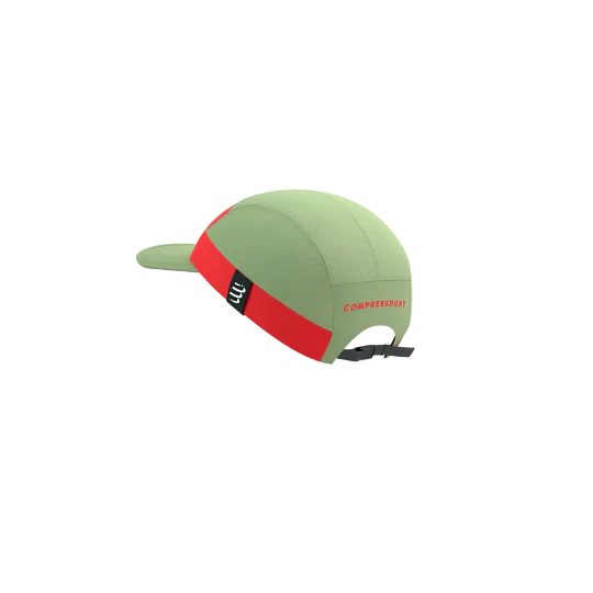 5 Panel Light Cap - Nile/Fluo Red