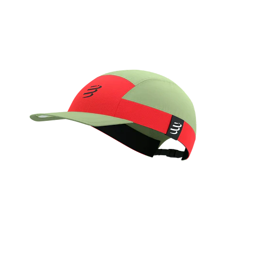 5 Panel Light Cap - Nile/Fluo Red