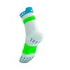 Pro Racing Socks V4.0 Run High - White/Norse Blue/Neon Green