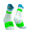 Pro Racing Socks V4.0 Run High - White/Norse Blue/Neon Green