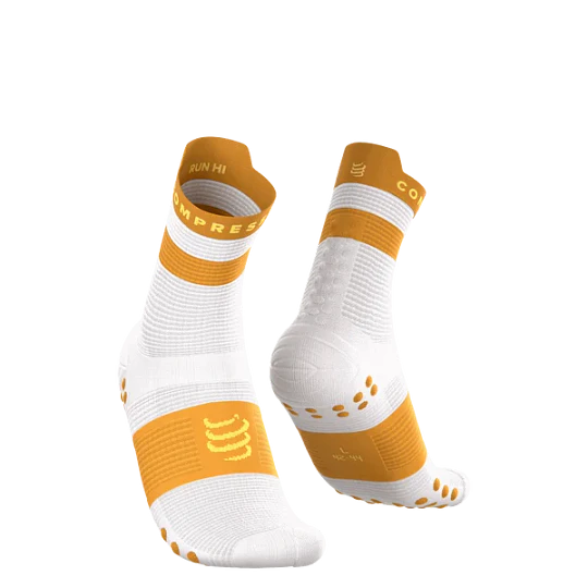 Pro Racing Socks V4.0 Run High - White/Sunflower