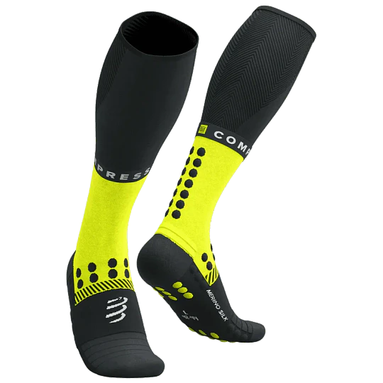 Full Socks Winter Run - Black/Safe Yellow