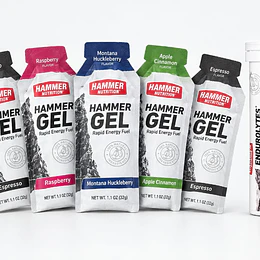 Pack X 5 Geles surtidos + Enduro Fizz- Hammer Nutrition 