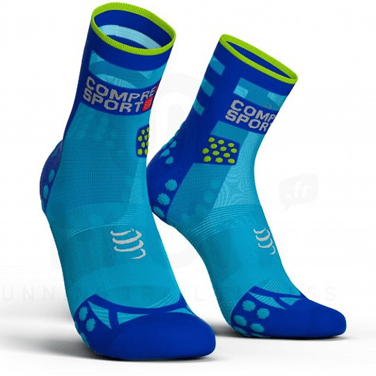 Calcetín Run High v3 Ultralight Compressport - Celeste