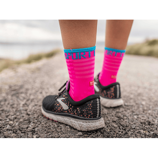 Calcetín Run High V3 Ultralight Fluo Pink - NEW