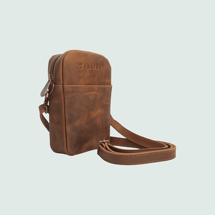 Cartera de Cuero Canela 1