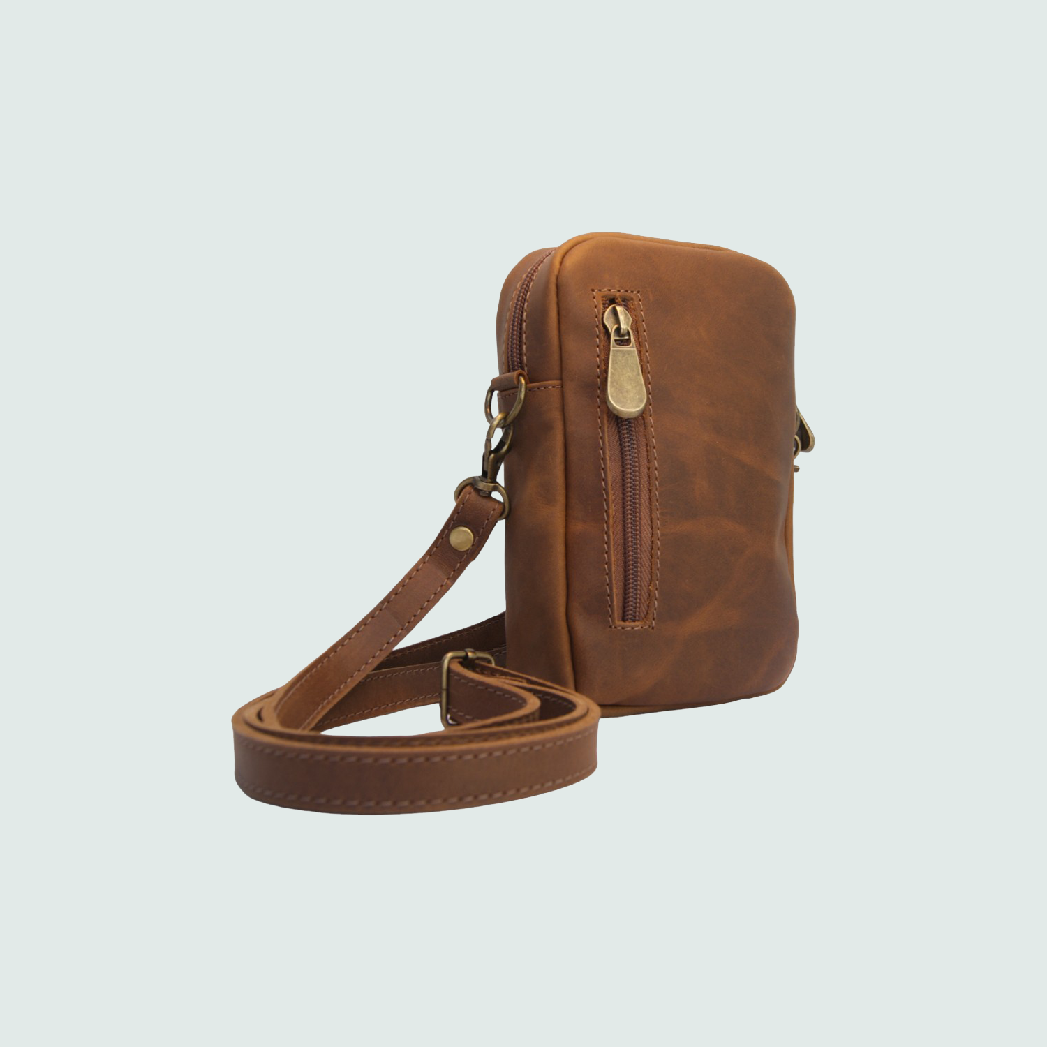 Cartera de Cuero Canela 3