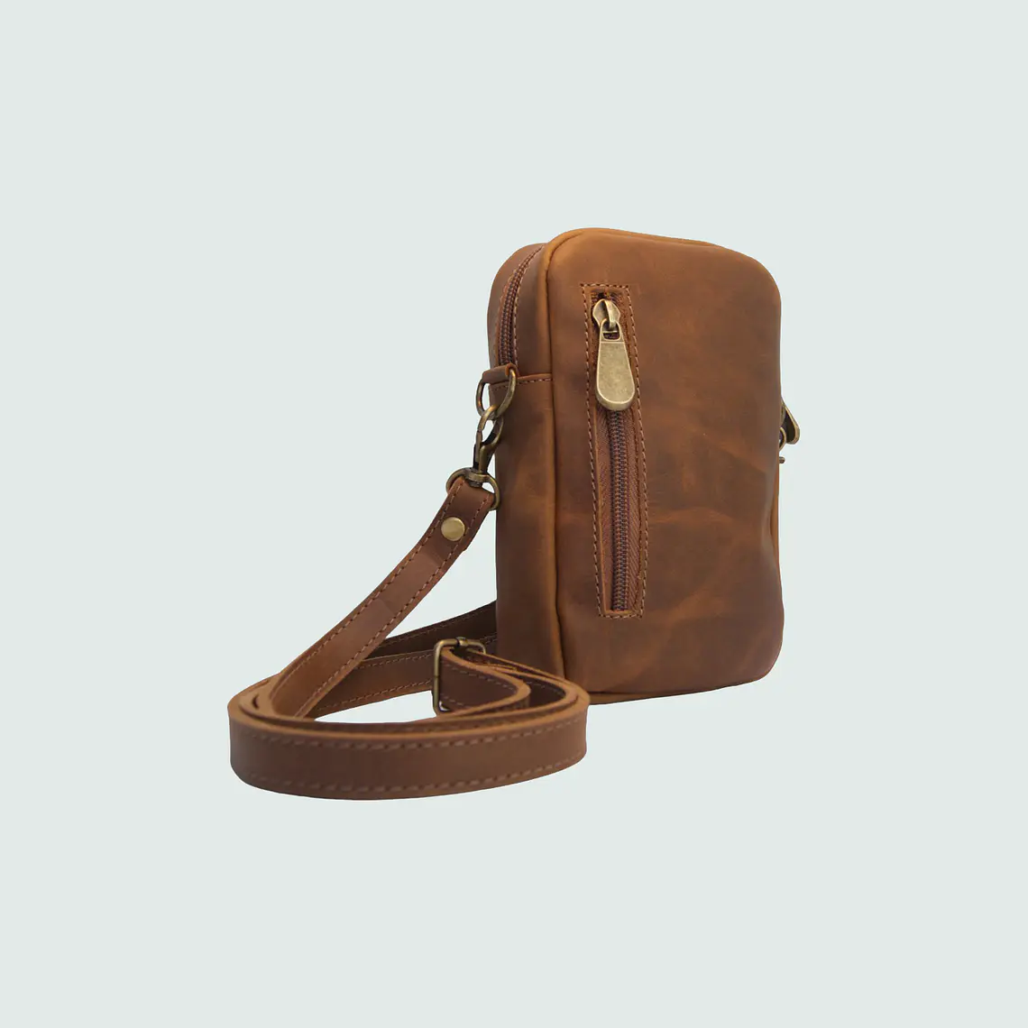 Cartera de Cuero Canela 6