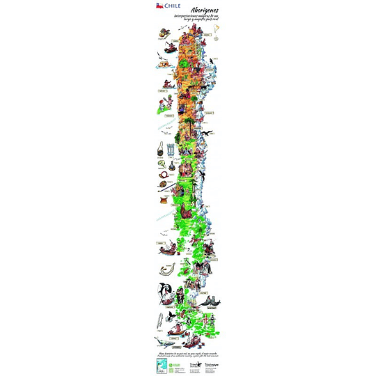 Mapa de Chile Ilustrado Aborígenes