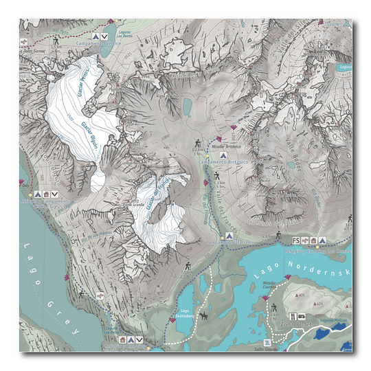 Mapa Trekking Torres Del Paine