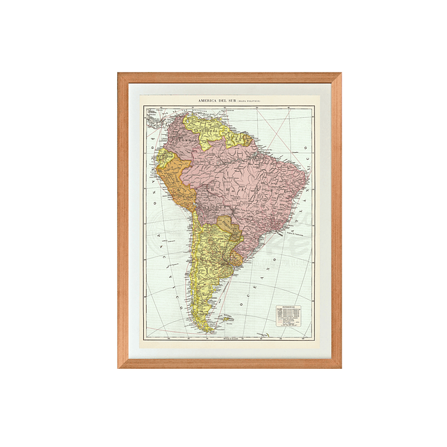 Mapa político América del Sur pineable